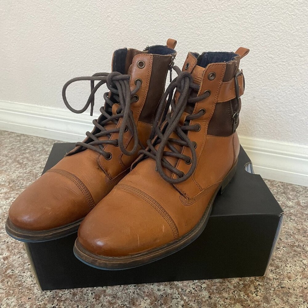 Aldo Men's Brown Leather Constantine Lace-Up Boot - Picture 2 of 8